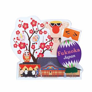 のレン マグネット 磁石 (ジャパノラマ - 福岡) Japanese Souvenir Traditional 日本土産 冷蔵庫 ご当地 ステッカー