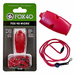 FOX40 ホイッスル MICRO 110db (レッド) ランヤード付属 ピーレス構造(コルク玉不使用) STRAZAR (STR-WHSM-R)