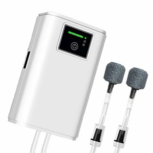 エアーポンプ 釣り/水槽 ポンプ USB充電 電池内蔵 消音30db 連続25時間 間欠モードでは50時間動作 停電自動起動JIN