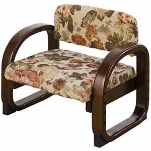 やすらぎ座椅子 華 花柄 ブラウン AJOZ-5546AK