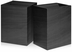 Fluto サニタリーボックス 使い捨て ゴミ箱 トイレポット 生理 エチケットボックス 紙製 木目 黒 10枚入×2