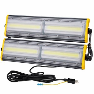 Maikading LED 投光器 200W 作業灯 3400w相当 32000LM 薄型 2mコード付 アース付きプラグ PSE適合 360°回転 耐久性 省エネ 倉庫照明 防