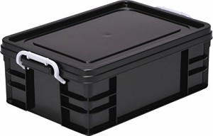 和泉化成 収納コンテナ セーフティBOX4型・ブラック (幅35.8×奥53×高18.7cm)3642BK