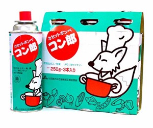 東海 カセットボンベ コン郎 ガスボンベ 250ml(1本あたり) 防災 アウトドア カセットコンロ 3本入