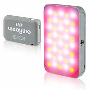 LED RGB カメラライト 照明 撮影用 物撮り 自撮り ビデオライト スマホ制御 Weeylite S03 1000mAh 2800k-6800k 充電式 カメラled 定常光