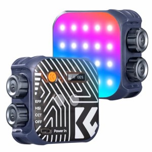 K&F Concept RGBライト ビデオライト フルカラーライト 小型 照明 撮影用ライト 補助照明 カメラライト ledカメラビデオライト ミニビデ
