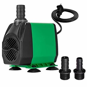 Yokgrass 水中ポンプ 吐出量3000L/H 超静 音調整可能 ウォーター ポンプ 3M 高揚力付き 循環 噴水 ポンプ 1.5 M 電源 コード付き 3ノズル