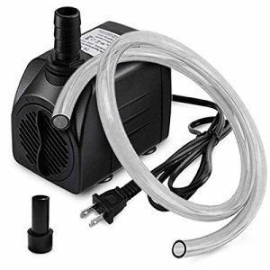 PULACO 10W 160GPH 水中ポンプ 3.3フィートのチューブ付き 水槽 池の噴水 彫像 水耕栽培 水の特徴 屋内噴水用