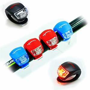 4PCS Constefire 超高輝度自転車 LEDライト,自転車ライト LEDライト ライト LED 4灯 自転車 シリコンライト 防水 ロードバイク クロスバ