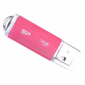 シリコンパワー USBメモリ 128GB USB3.1 & USB3.0 ヘアライン仕上げ Blaze B02 ピンク SP128GBUF3B02V1PJB