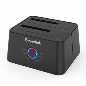 WAVLINK USB 3.0 SATA I/II/III デュアルベイ 外付けハードドライブ ドッキングステーション HDDスタンド 2.5/3.5インチ SSD HDD UASP（6