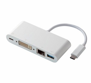 エレコム ドッキングステーション usb-c ハブ パワーデリバリー対応 DVIタイプ ホワイト DST-C04WH