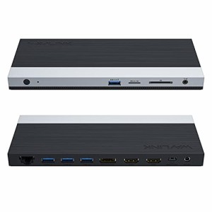 WAVLINK USB C 三重ディスプレイ ドッキングステーション 13-in-1 PC用100W充電対応、最大4K@60Hz DP HDMI USB 3.0 ギガビットイーサネッ