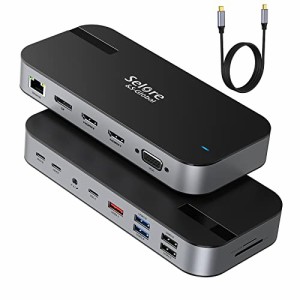 USB C ドッキングステーション type c Dock 【16 in 1】 3画面モード トリプルディスプレイ対応 87W出力 デュアル 4K HDMI出力ポート (グ