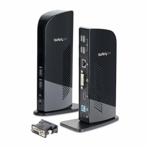 StarTech.com ドッキングステーション／USB 3.0接続／デュアルモニター／HDMI & DVIまたはVGA／6x USB-Aハブ／ギガビットイーサネット／