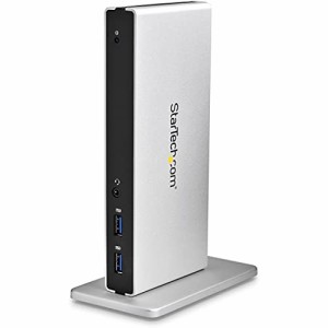 StarTech.com USB3.0接続ドック Mac/Windows対応 デュアルDVIモニタ対応 縦置きスタンド付属 HDMI/VGAアダプタ 5x USB GbEポート USB3SDO