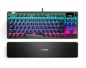 SteelSeries ゲーミングキーボード テンキーレス 青軸 有線 日本語配列 有機ELディスプレイ搭載 Apex 7 TKL Blue Switch 64756