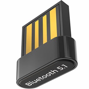 GUROYI Bluetooth 5.1 USBアダプタ Bluetooth5.1技術 超小型 ブルートゥース子機 PC用/ナノサイズ/Ver5.1/ Bluetoothアダプタ 最大通信距