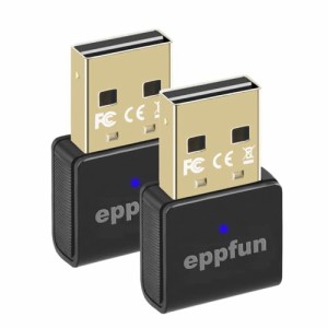 【最先端Bluetooth 5.3技術】eppfun USB Bluetooth 5.3 アダプタ パソコン/タブレット 対応、aptX/AAC/SBC 対応 オーディオトランスミッ
