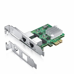 10Gtek 2.5G NIC 100/1000/2500Mbps PCIe ギガビット ネットワークカード LAN カード,デュアルRJ-45ポート,Realtek RTL8125コントローラ,