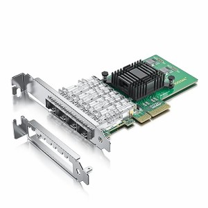 【10Gtek】1000Mbps PCI-E NIC ギガビット イーサネット コンバージド ネットワーク カード, Intel I350-AM4 チップセット搭載, イーサネ