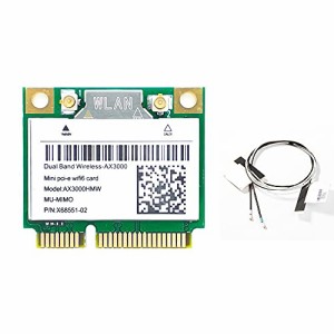 Wi-Fi 6 AX3000HMW 3000Mbps Bluetooth5.2ハーフミニPCI-EネットワークWlan WIFIカード、ワイヤレス802.11ax / acデュアルバンド2.4Ghz /