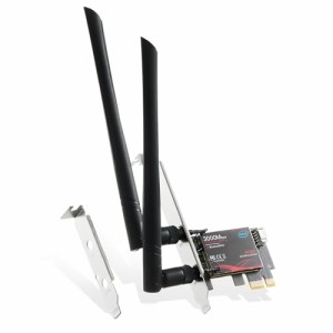 Binardat WiFi6カード AX3000 PCIe WiFiネットワークアダプター Intel AX200チップ Bluetooth 5.0 デュアルバンド 2.4GHz/5GHz OFDMA & M