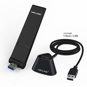 Wavlink AC1300無線LAN 親機 USB 3.0WiFi子機 ワイヤレスデュアルバンド USB 3.0アダプタ WPS機能 USB3.0ミニドック/クレードル付き802.1