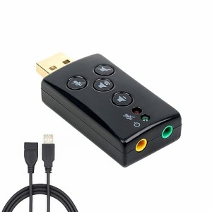 USB サウンドカード ステレオ 3.5mm オーディオアダプター USB - AUXケーブル 内蔵チップ Windows Mac Linux PC ノートパソコン デスクト