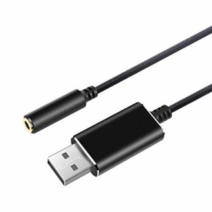 YFFSFDC 外付けサウンドカード 変換アダプタ USB to 3.5mm パソコン イヤホン ビデオ通話 オーディオケーブルUSBポート-3極（TRS）/4極（