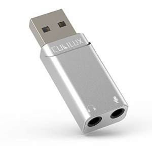 Cubilux USB マイク イヤフォン 変換アダプター、USB A - ミニ3.5mm 3極 オーディオ マイク コネクタ、ヘッドセット USB 変換ドングル、P