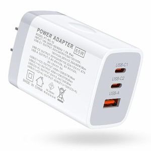 Viviber USB-C PD 充電器 65W GaN窒化ガリウム採用 Type-C 急速充電器 タイプC usb充電器 Type-A*1ポート+Type-C*2ポート PD対応 iPhone 