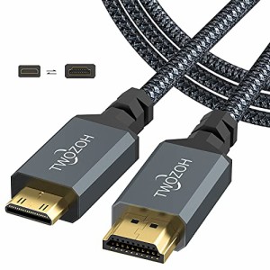 Twozoh Mini HDMI to HDMIケーブル 3M, 4K 60Hz UHD Mini-HDMIオス-HDMIオス変換ケーブル,HDMI ケーブル タイプC (HDMIミニ)