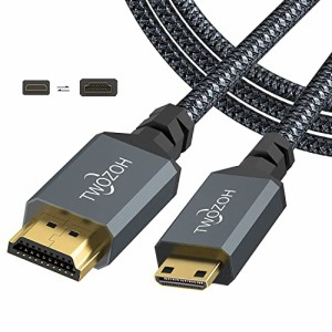 Twozoh Mini HDMI to HDMIケーブル 7.5M, 4K 60Hz UHD Mini-HDMIオス-HDMIオス変換ケーブル,HDMI ケーブル タイプC (HDMIミニ)