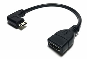 Access 【 左L型 】ミニHDMI オス から HDMI メス 変換ケーブル HDMIタイプAメス - ミニHDMIオス + マイクロファイバークロス付き AV9-LL