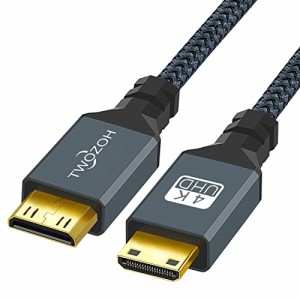 Twozoh Mini HDMI to Mini HDMI ケーブル 0.3M (HDMIタイプC-HDMIタイプC) 4K 60Hz、HDMI ミニ to HDMIミニ ケーブル 適格請求書発行可