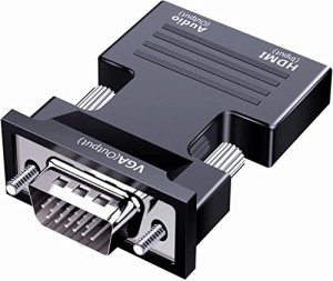 SZJUNXIAO HDMI to VGA 変換 アダプタ 音声出力 1080P HDMI(メス)からVGA（オス）へ変換ケーブル ビデオ変換アダプター パソコン/ノート