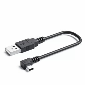 KKM-ラブショー【JCT請求書発行可能】USB 2.0 ミニケーブル USB(A)オス-USB(miniB)オス L型 上下左右90°方向変換ケーブル 金メッキ付き 