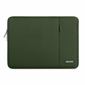 MOSISO ラップトップ スリーブバッグ 対応機種 Laptop 15インチ ポリエステル 撥水 保護 縦型ケース ポケット付き（アーミー グリーン）