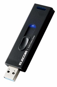 エレコム SSD 外付け 2TB USB3.2(Gen2) 読込速度500MB/秒 アルミ筐体 スライド式 キャップレス 【PS5/PS4/テレビ録画 対応】 ブラック ES