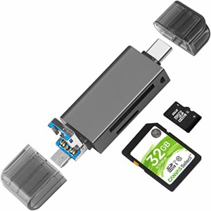 LEIZHAN【Micro/USB/Type-C 3in1】メモリカードリーダー microSD/USBマルチカードリーダー 写真/ビデオ超高速データ転送 SD/TFカードリー