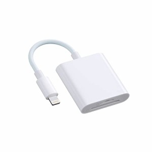 【2024最新 MFi認証製品】2in1 SDカードリーダーiPhone/iPadに適用Lightning SD/MicroSDカード iOS最新対応 設定不要 写真/ビデオ/動画/W