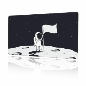 DADABULIU マウスパッド 大型 ゲーミング 宇宙飛行士 月 宇宙 黒と白 漫画 マウスマット デスクマット 特大 おおきい キーボードパッド 