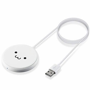 エレコム(ELECOM) ワイヤレス充電器 Qi対応 5W ケーブル一体 1m コンパクト 卓上 ホワイトフェイス W-QA16WF