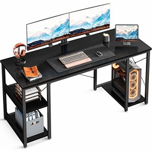 ODK パソコンデスク ゲーミングデスク 机 pcデスク 幅140cm ラック付きデスク CPUシェルフ付き desk 子  ワークデスク ゲームデスク 長机