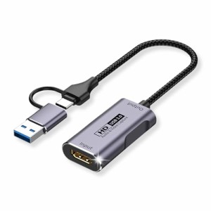 Yeerder HDMI キャプチャーボード Type C&USB 1台2役 Switch対応 HDMI キャプチャ ビデオキャプチャーカード 1080P/4K 60Hz 小型軽量 ゲ