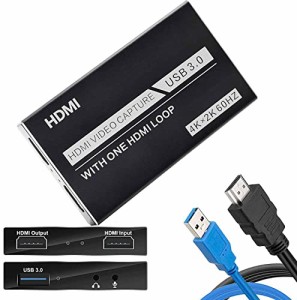 キャプチャーボード キャプチャーボードswitch対応 4K HDMI ビデオキャプチャー USB3.0 60fps パススルー ゲームキャプチャー キャプボ P