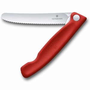 VICTORINOX(ビクトリノックス) フォールディングパーリングナイフ 切れ味のよい折り畳み式ペティナイフ 11cmブレード 波刃 レッド 完熟の