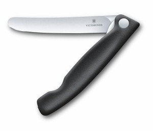 VICTORINOX(ビクトリノックス) ピクニックナイフ 切れ味がよい折り畳み式ペティナイフ 11cm ブラック バゲットや食パンをきれいに切り分