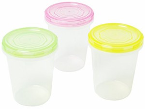 サンコープラスチック(SankoPlastic) 食品 保存容器 エブリーパック 丸型 No.2 深型 3個組 カラフル